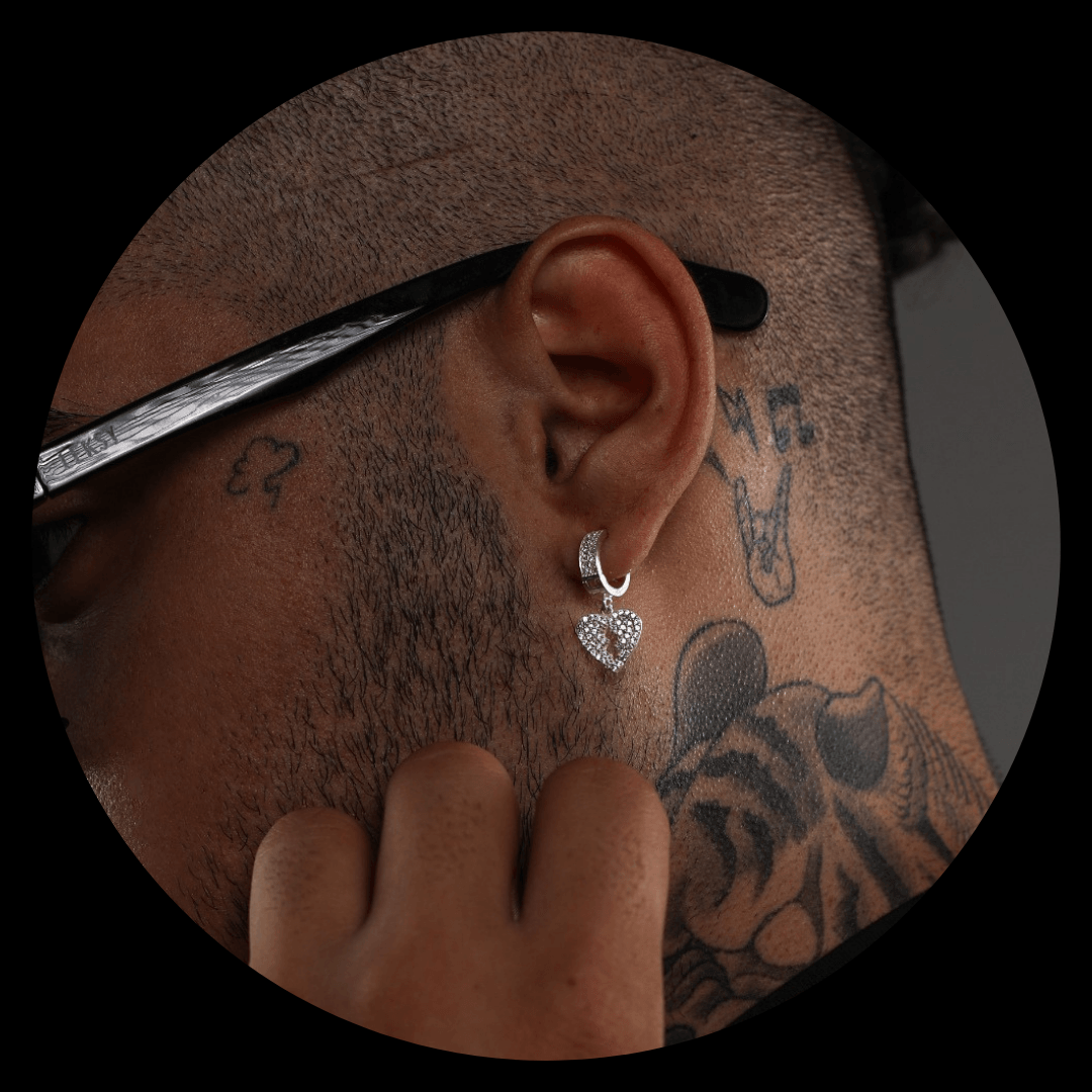 brinco masculino de prata