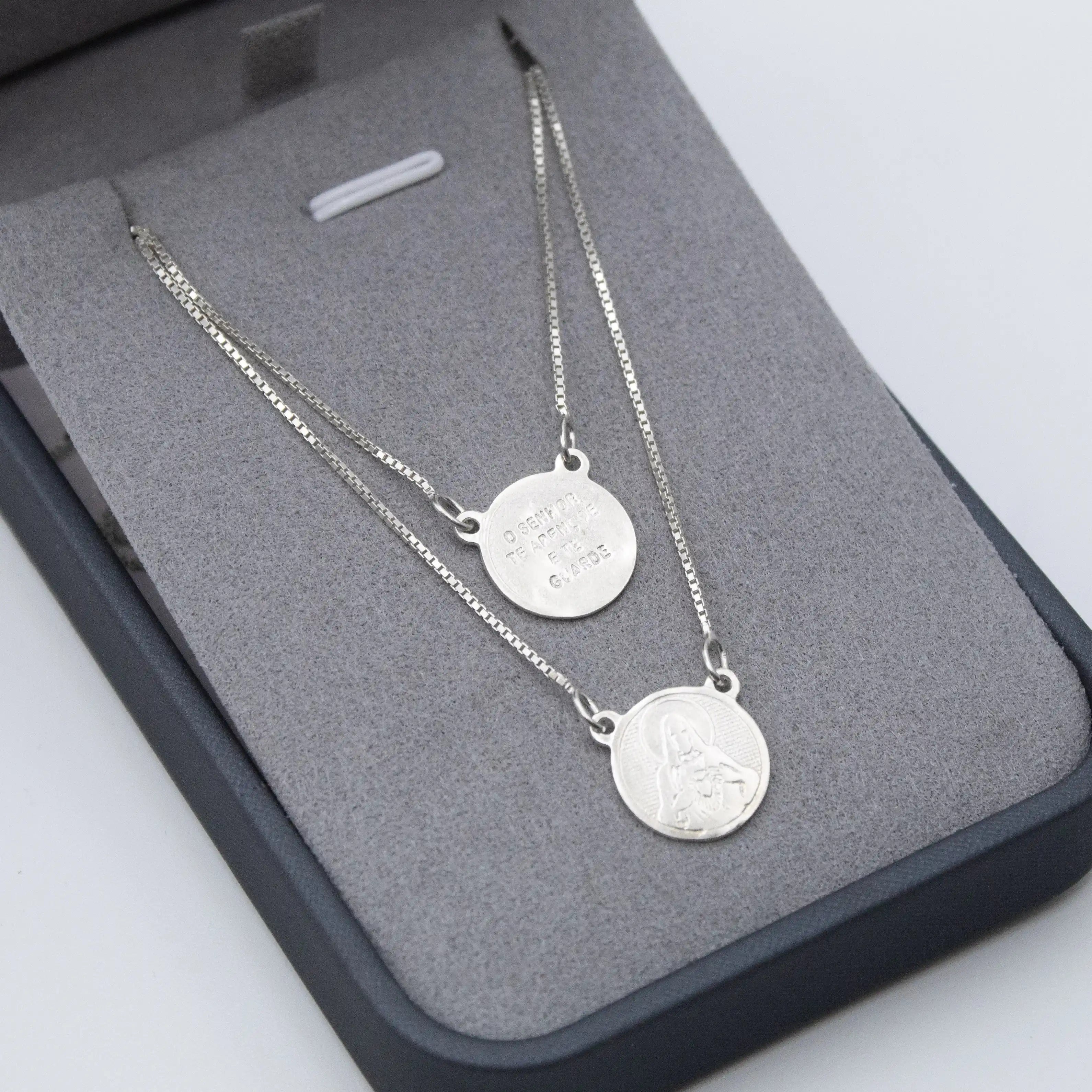 Escapulário Jesus - o senhor te abençoe e te guarde - prata 925