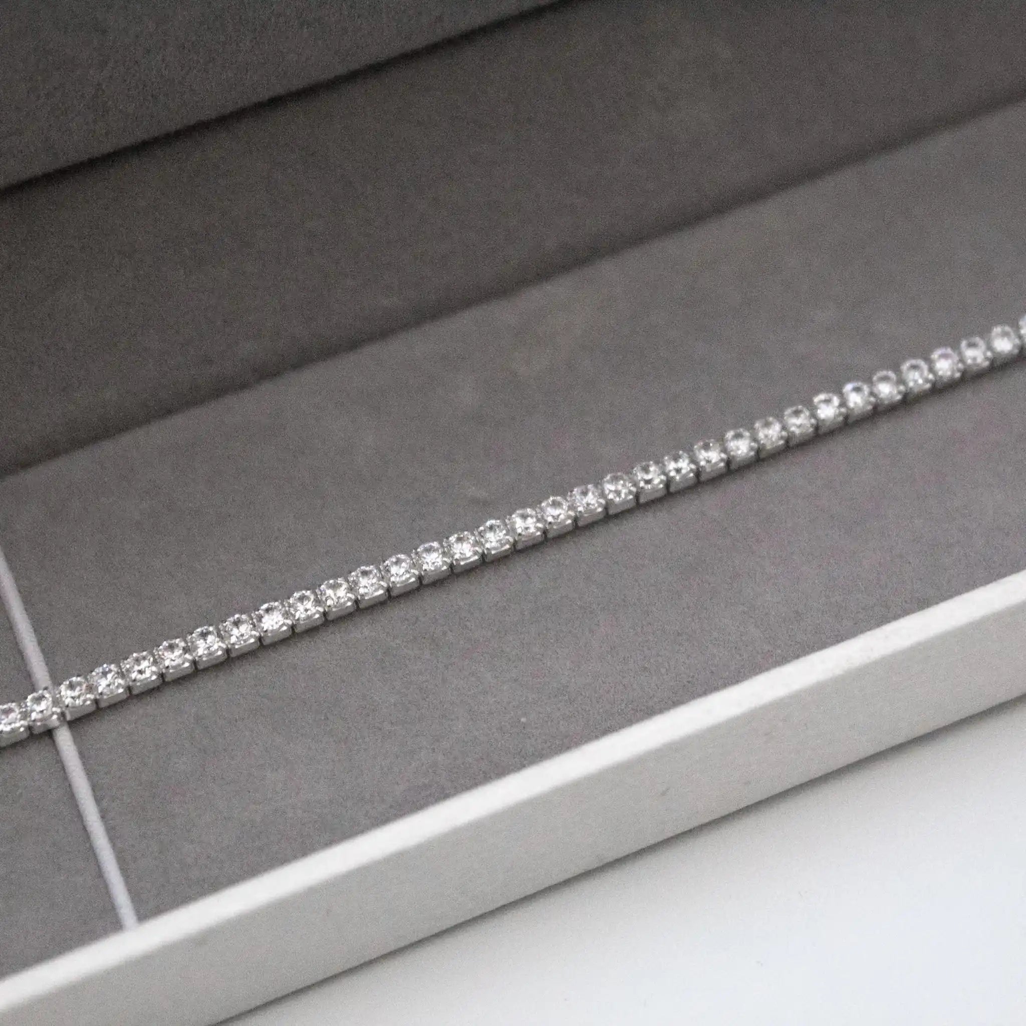 Pulseira Riviera 2mm em Prata 925