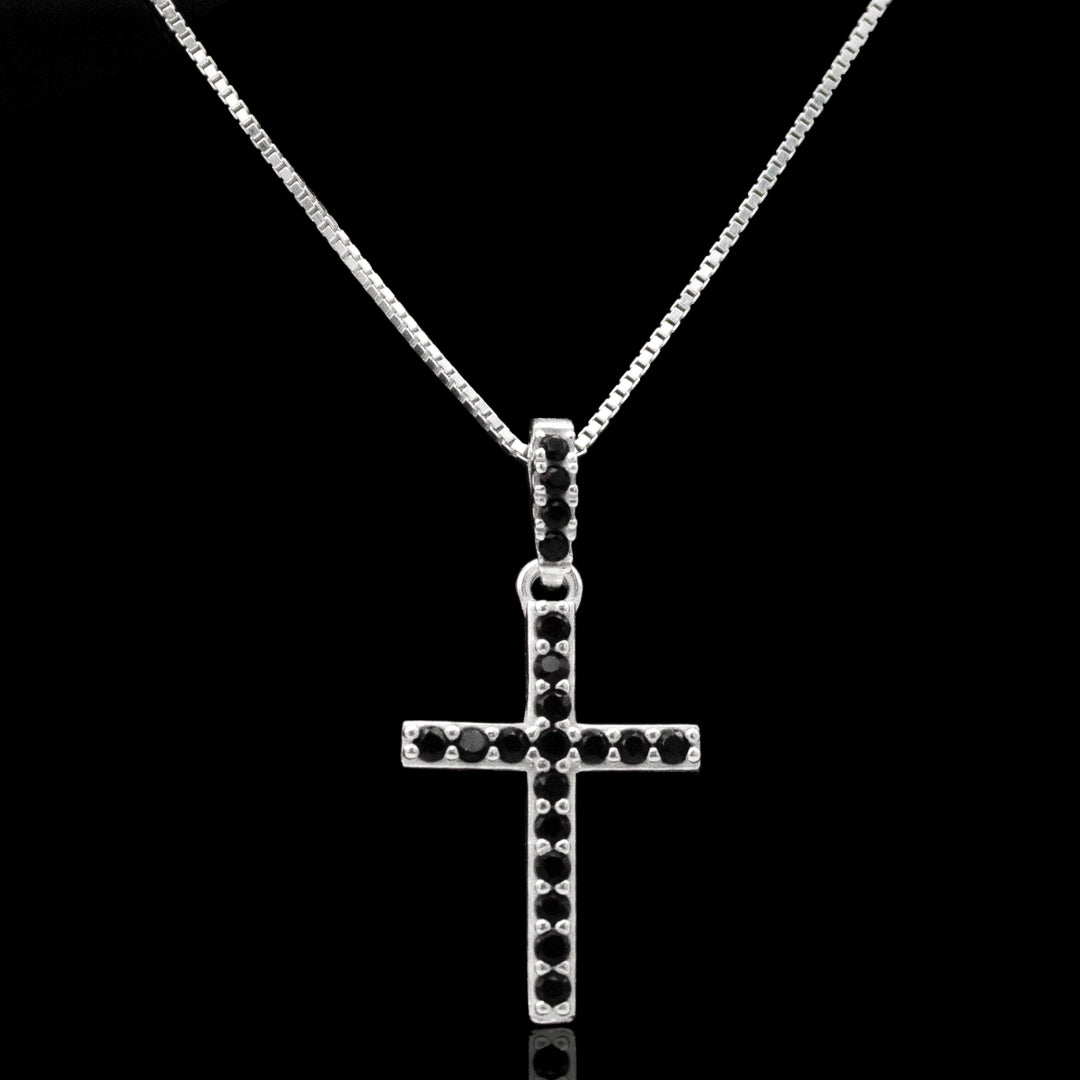 Conjunto Riviera Black II - Corrente Veneziana 1mm Pingente Riviera II - Prata 925