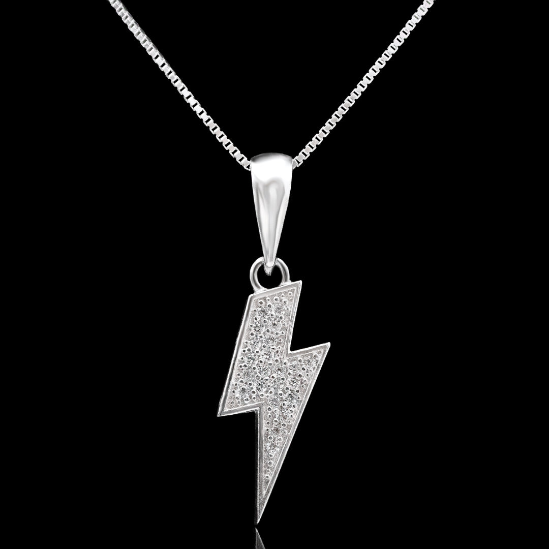 Conjunto Raio Bolt cravejado em Prata 925