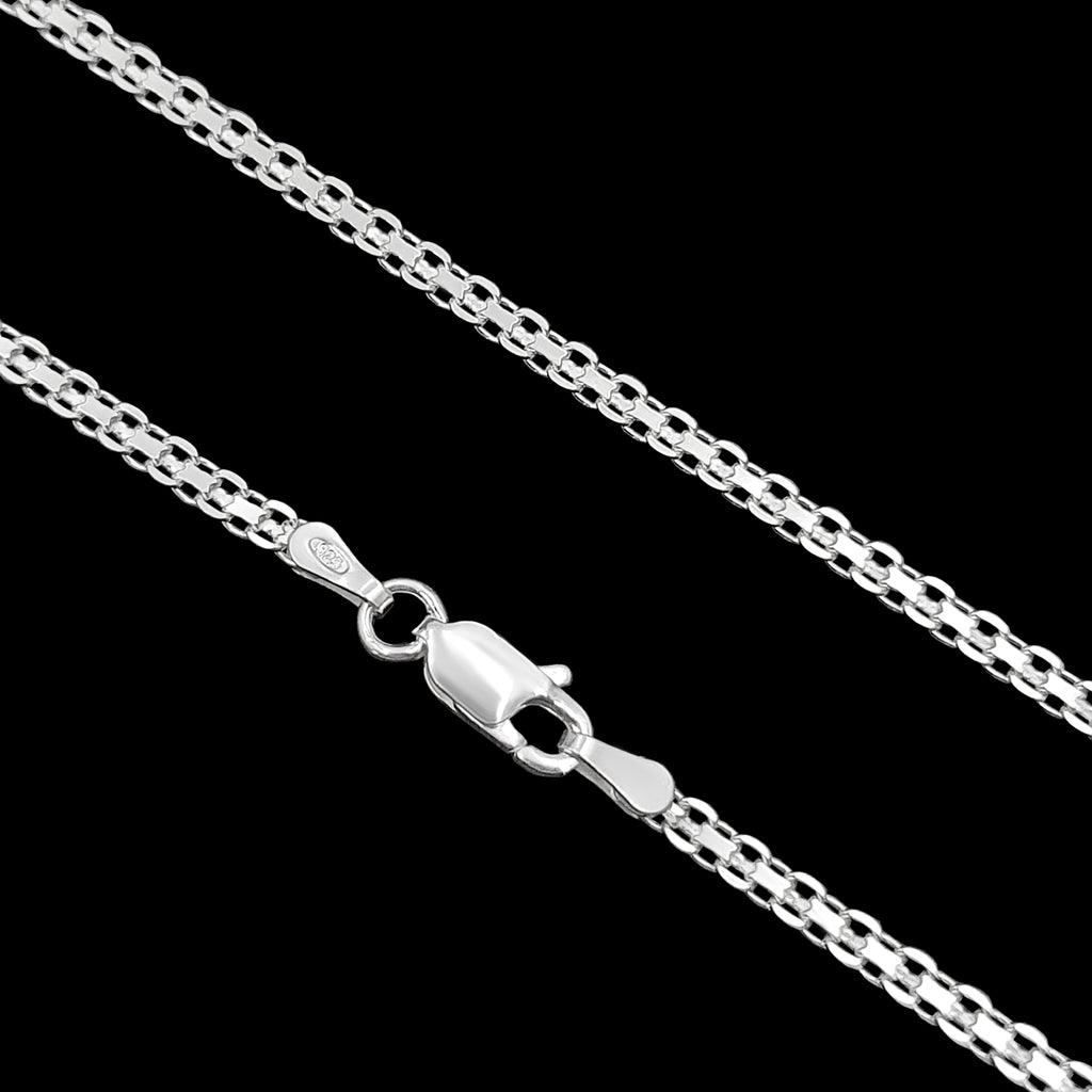 CORRENTE CADEADO DUPLO (2,5mm) - 60cm - 6g - Prata 925 - Rei Pratas Jewelry