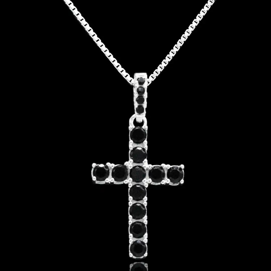 Conjunto Riviera Black - Corrente Veneziana 1mm Pingente Riviera Black - Prata 925
