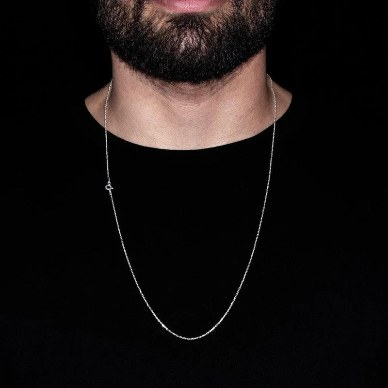 corrente de prata masculina - cartier cadeado 1mm 70cm - prata 925