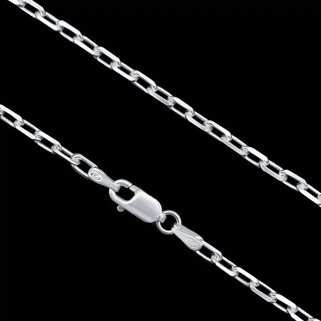 corrente de prata masculina - cartier cadeado 2mm 50cm - prata 925