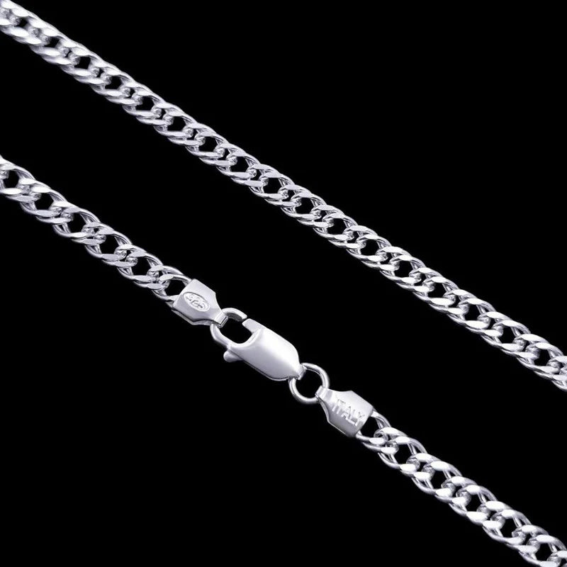 corrente de prata masculina - grumet duplo 4mm 70cm - prata 925