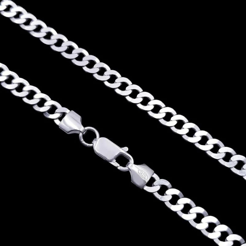 corrente de prata masculina - grumet escama de peixe 5mm 60cm - prata 925