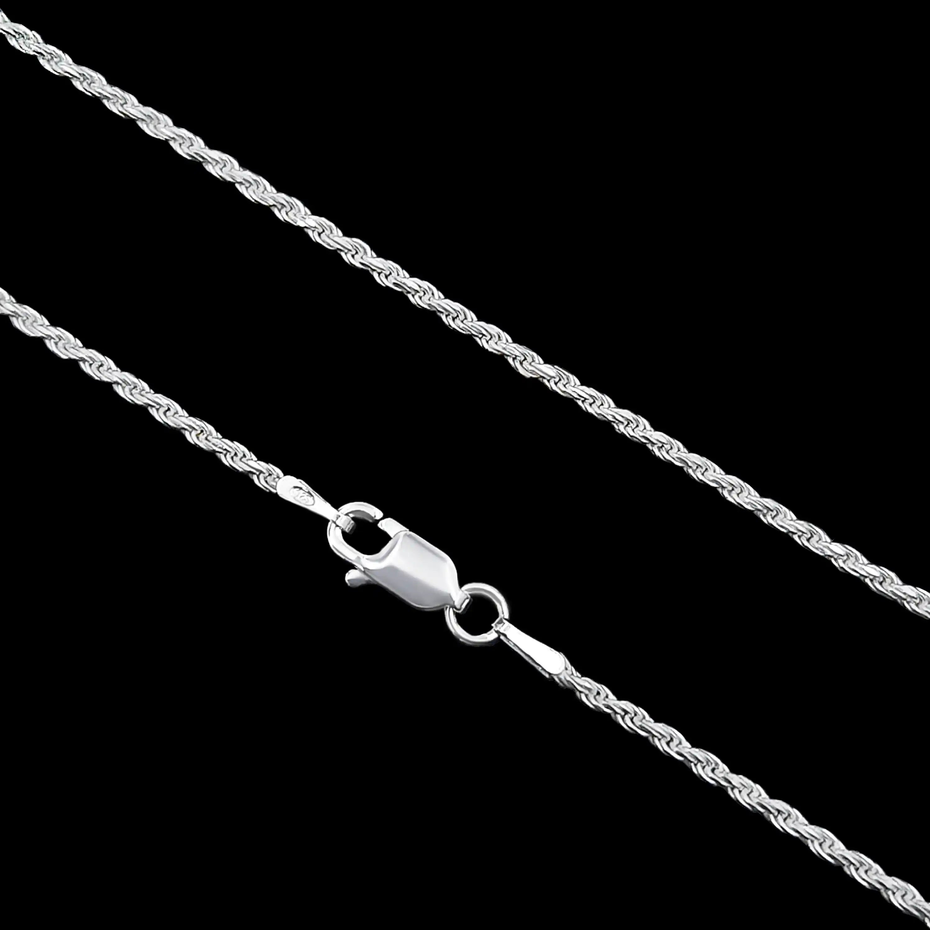 corrente de prata masculina - elo baiano rope 60cm - prata 925