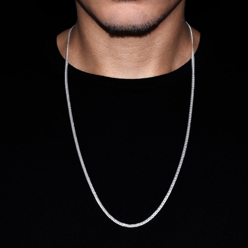 CORRENTE GRUMET DUPLA (3mm) - 70cm - 12g - Prata 925 - Rei Pratas Jewelry