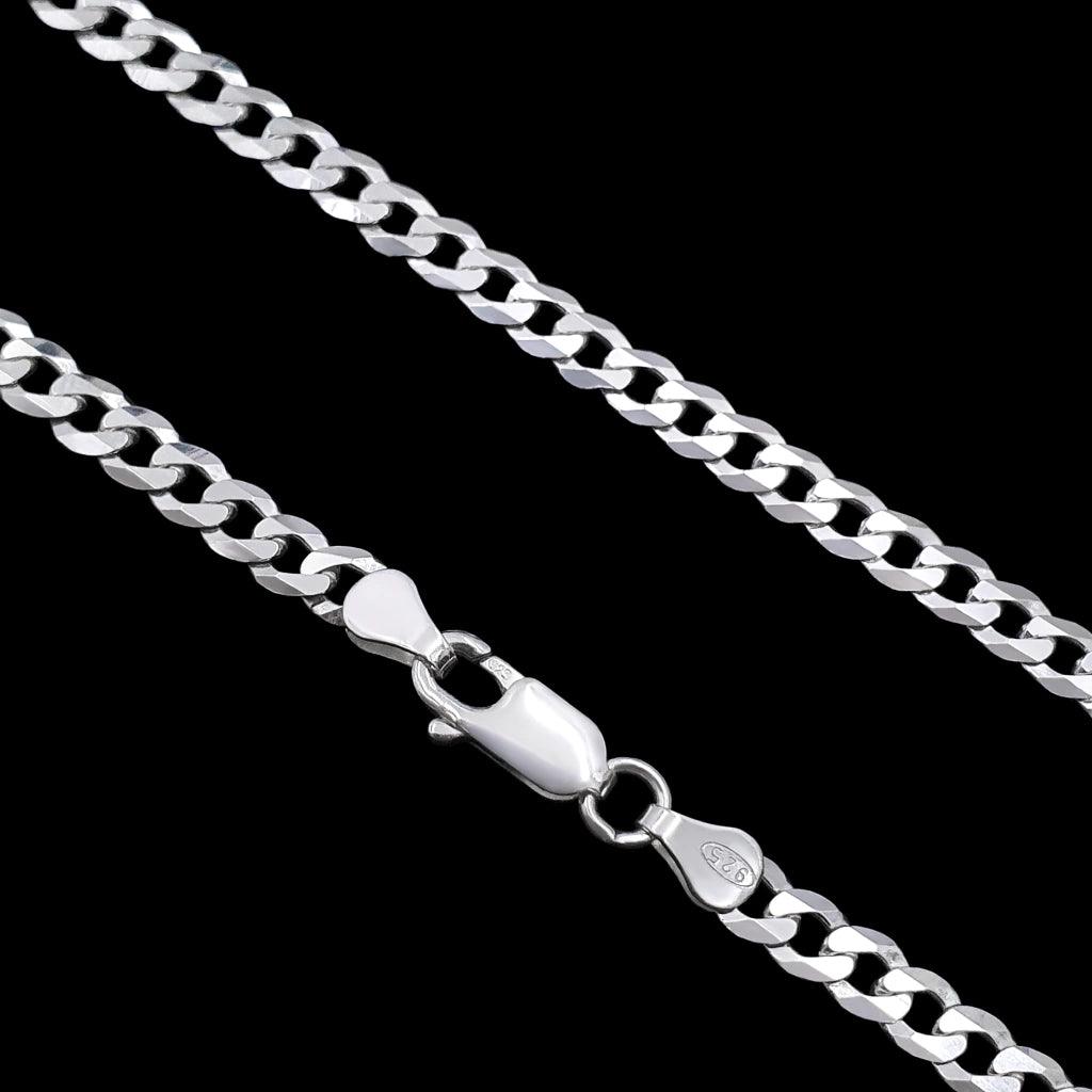 CORRENTE GRUMET ESCAMA (4mm) - 60cm - Prata 925 - Rei Pratas Jewelry