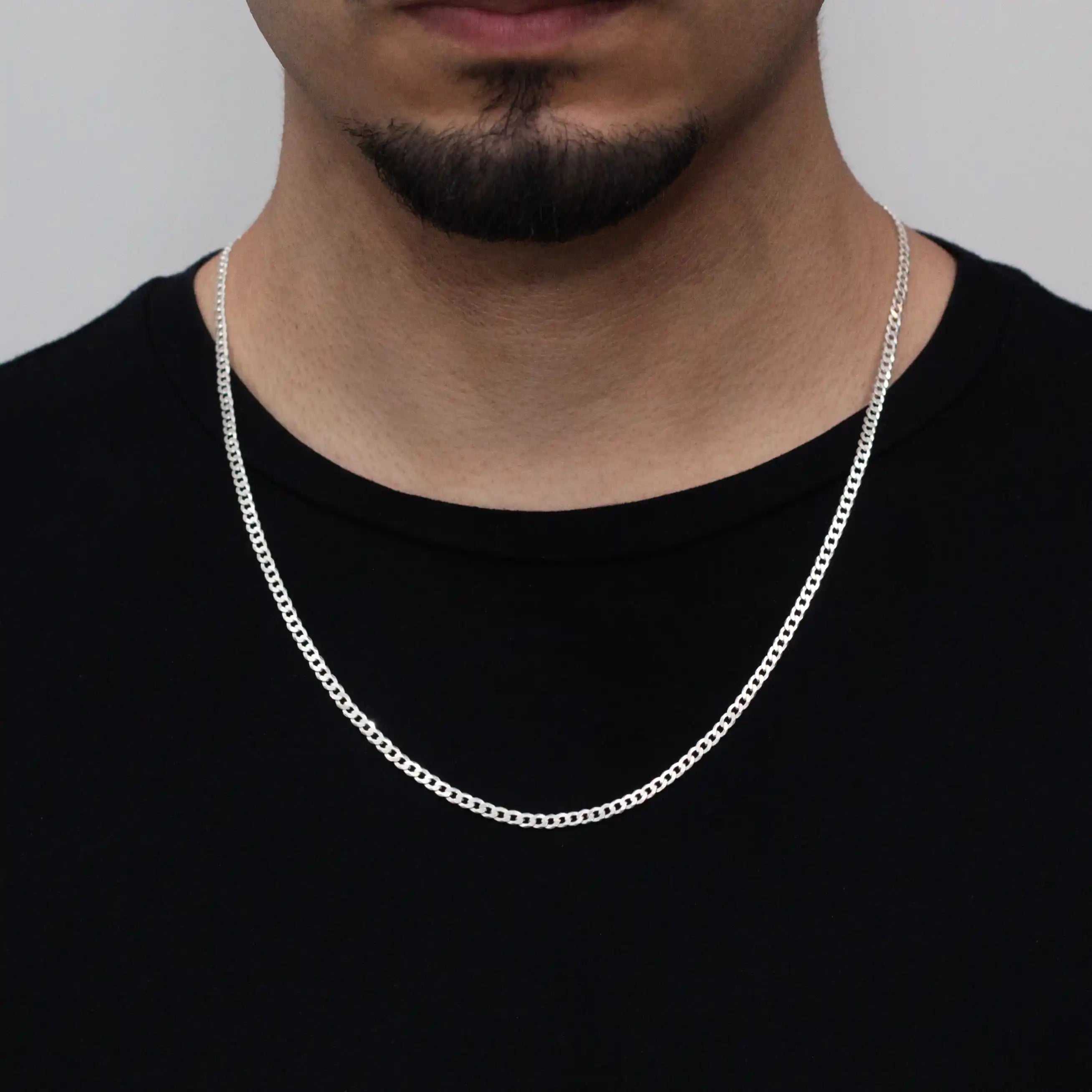 corrente de prata masculina - grumet escama de peixe 60cm - prata 925