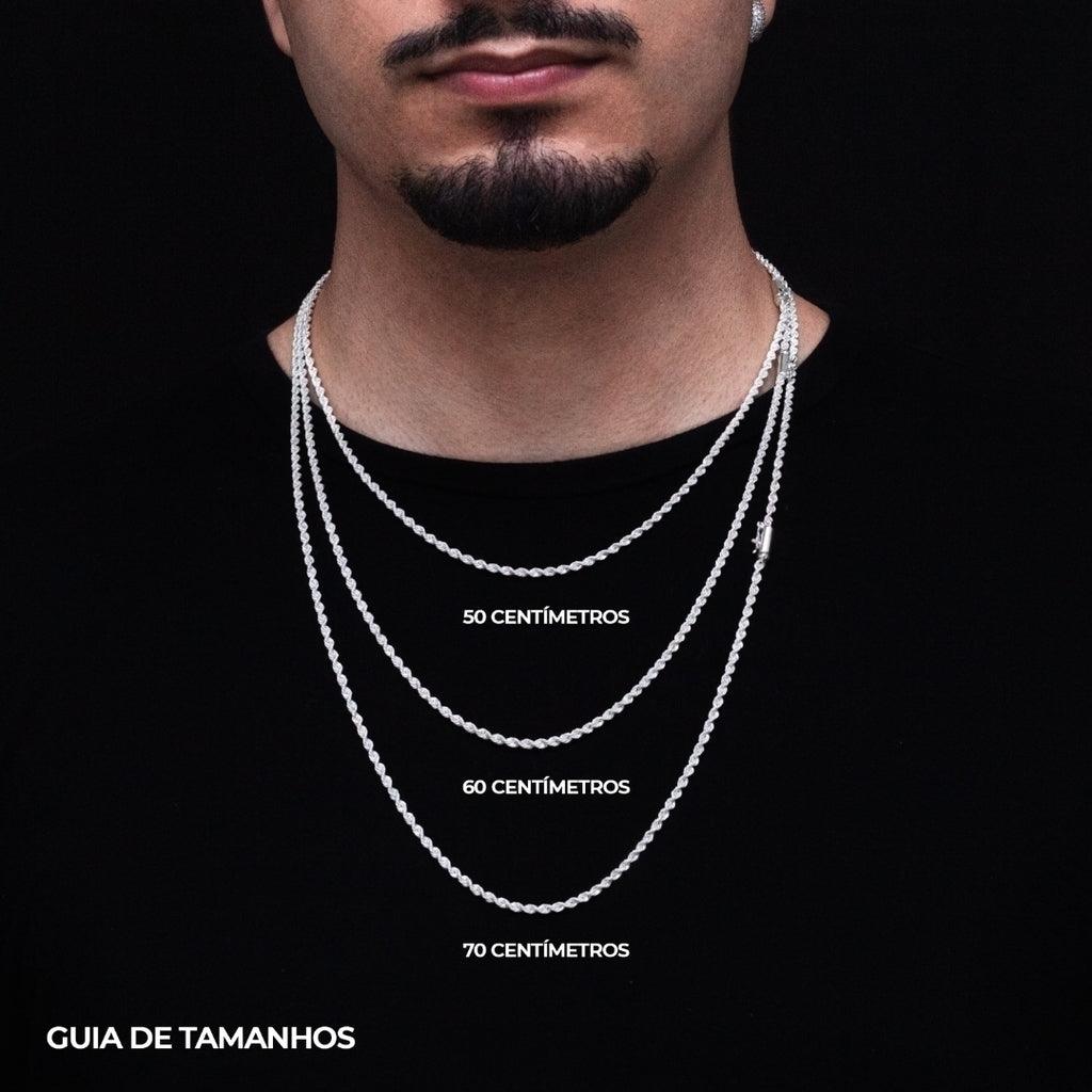 corrente de prata masculina - elo baiano - prata 925