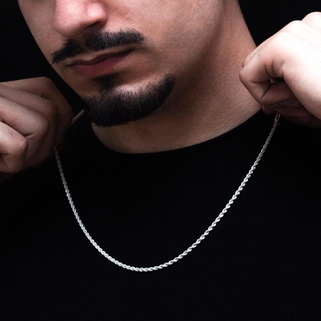 corrente de prata masculina - elo baiano 60cm - prata 925