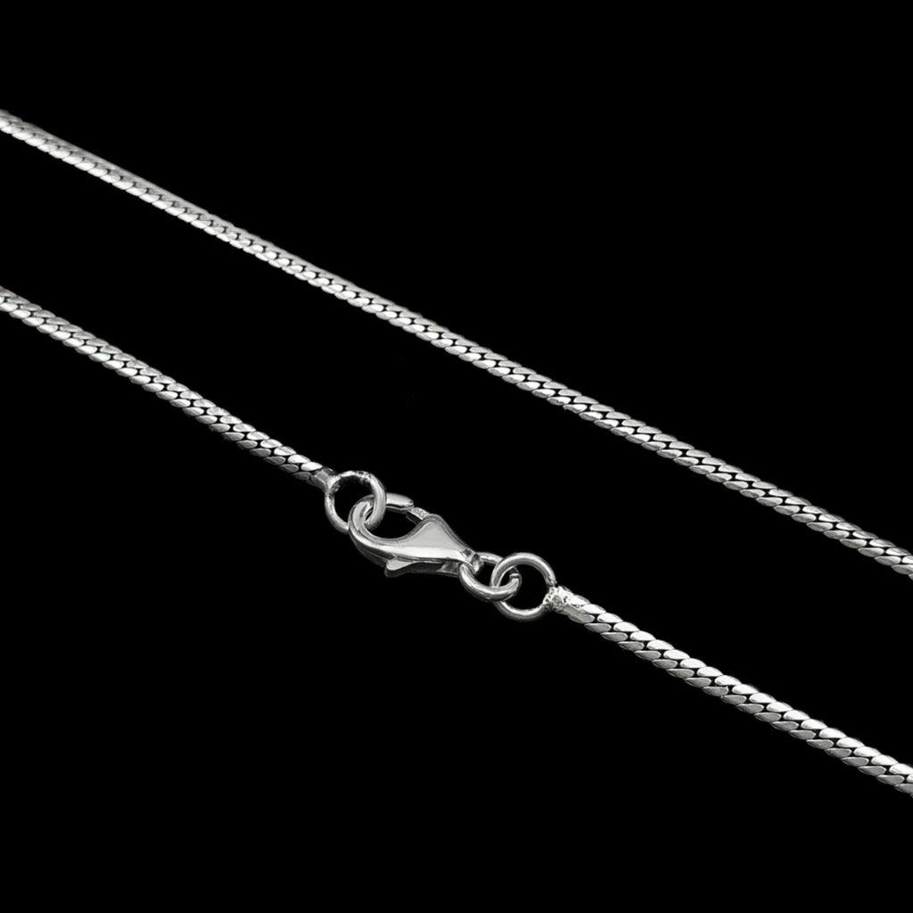 CORRENTE SNAKE ACHATADA - (1,7mm) - 75cm - 7g - Prata 925 - Rei Pratas Jewelry