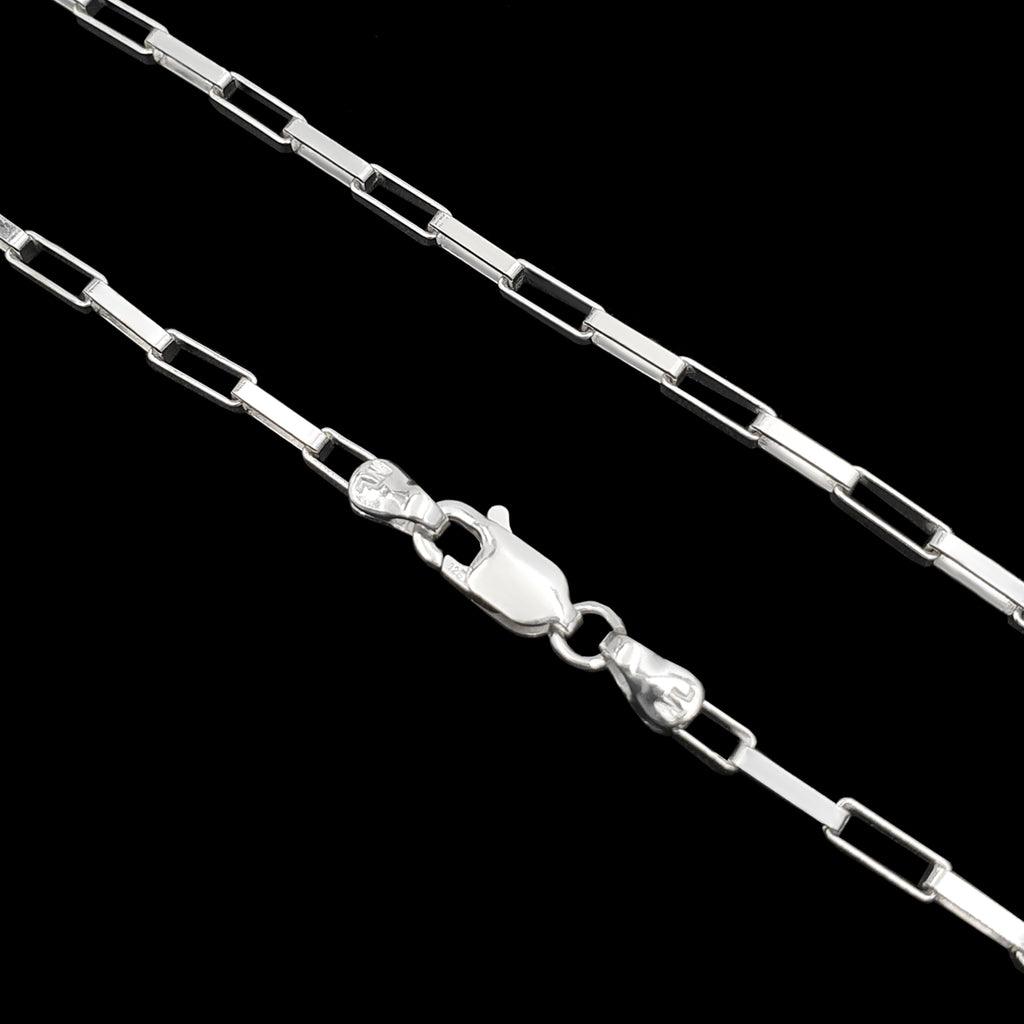 Corrente Tijolinho 2mm- 70cm - 10 gramas - Prata 925 - Rei Pratas Jewelry