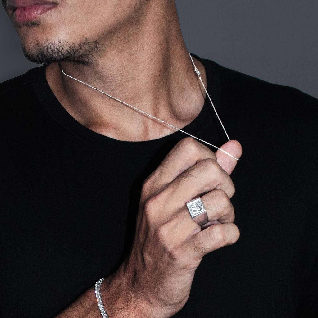 corrente de prata masculina - veneziana 1mm 60cm - prata 925