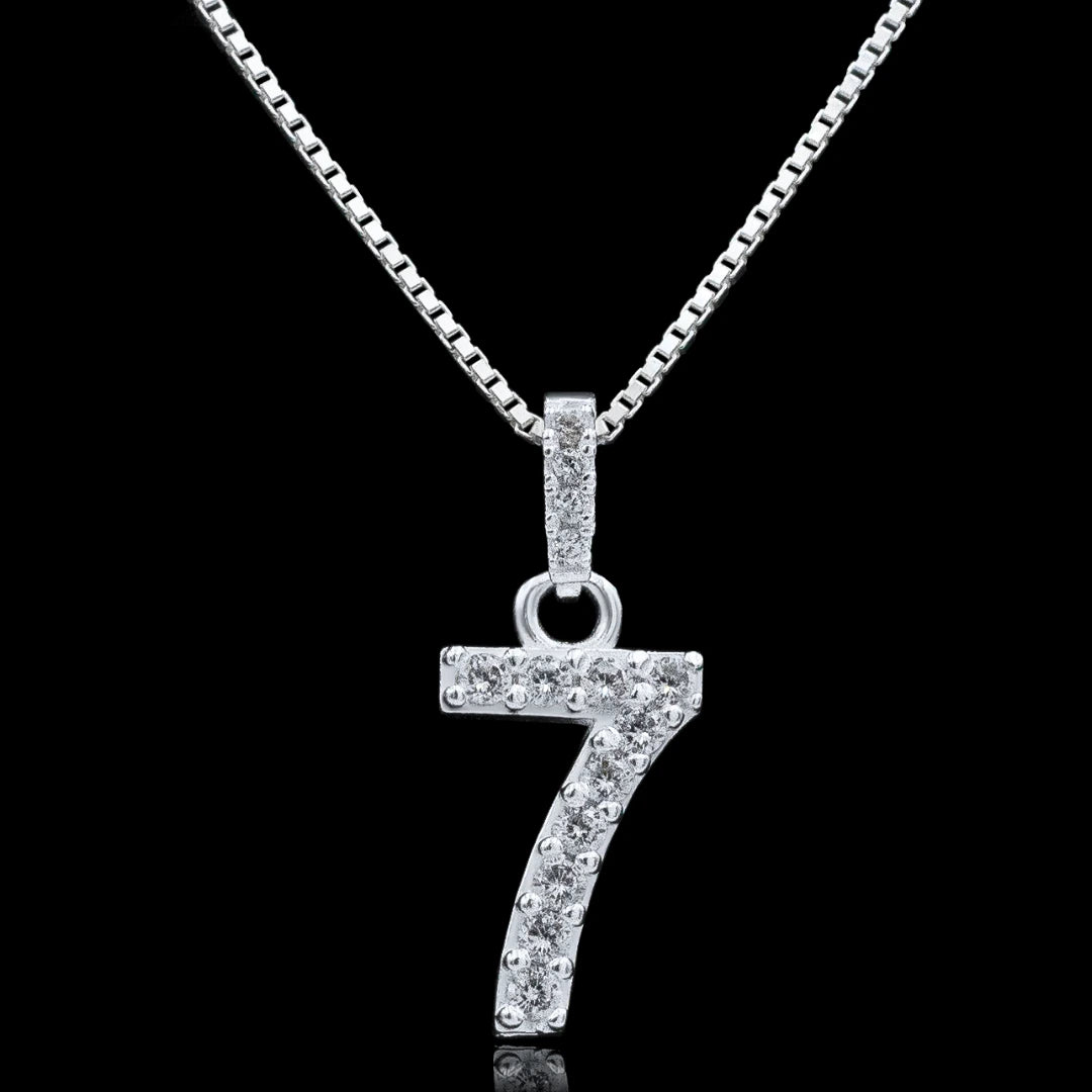 Conjunto 7 Lucky - Corrente Veneziana 1mm Pingente 7 Lucky - Prata 925