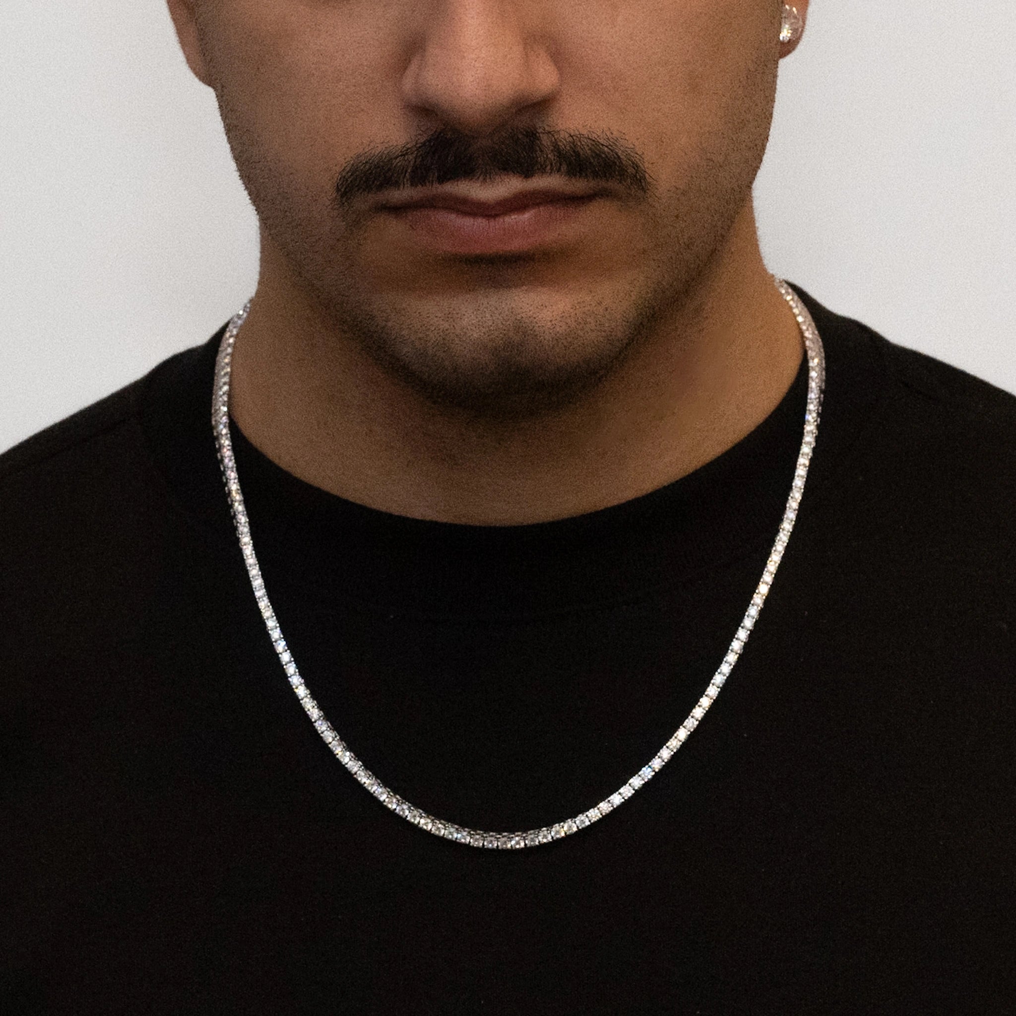 Corrente Riviera 4mm 55cm de Prata 925