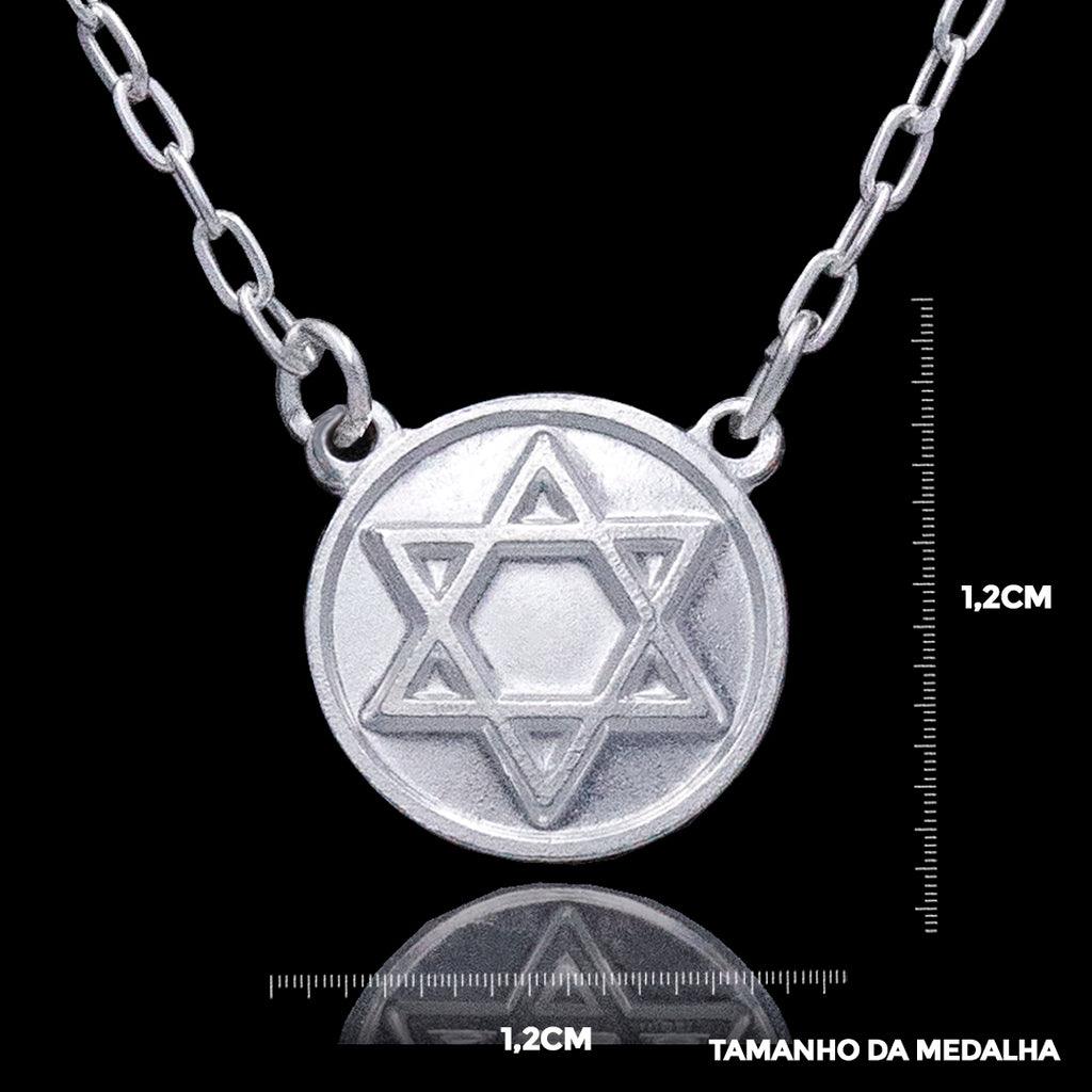 ESCAPULÁRIO ESTRELA DE DAVID (1,2MM) - 70cm - Prata 925 - Rei Pratas Jewelry