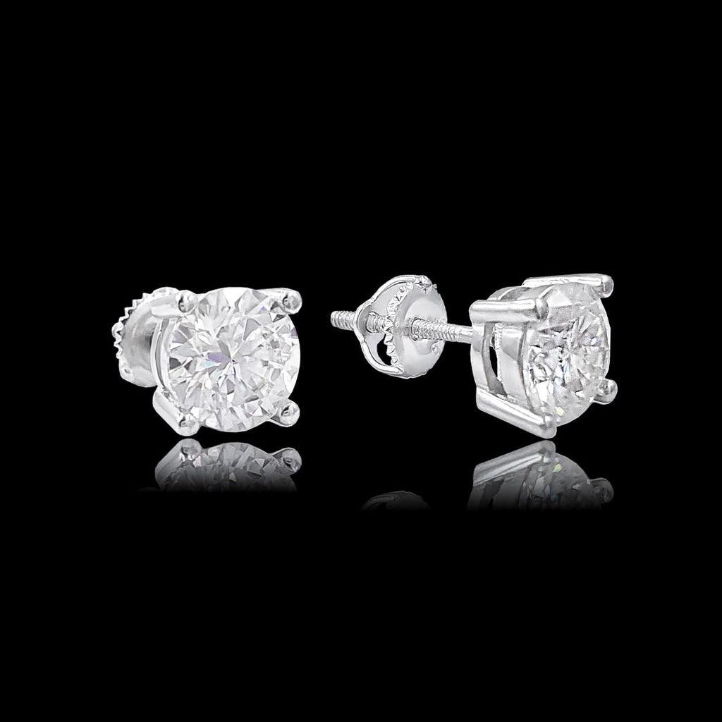 brinco masculino de prata - moissanite 65mm - prata 925