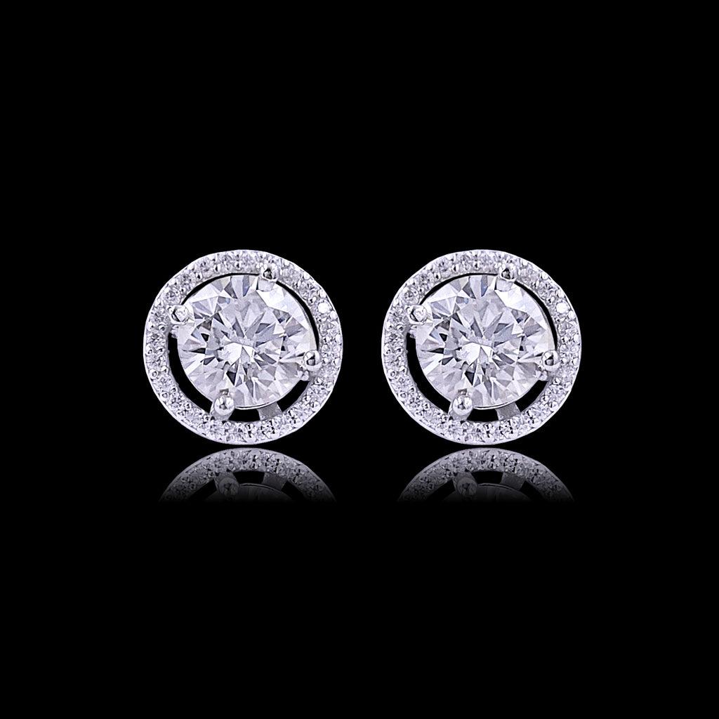 brinco masculino de prata - moissanite 10mm - prata 925