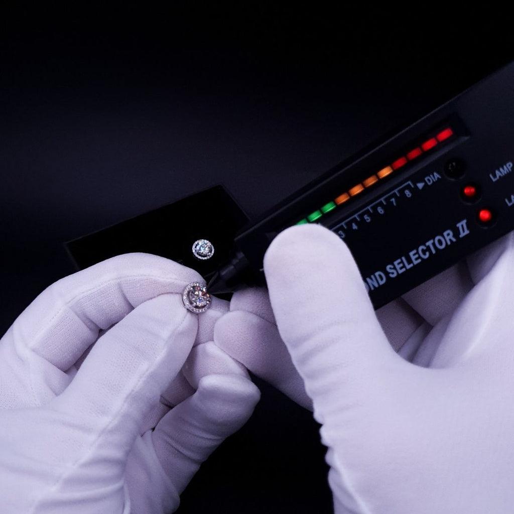 brinco masculino de prata - moissanite 10mm - prata 925