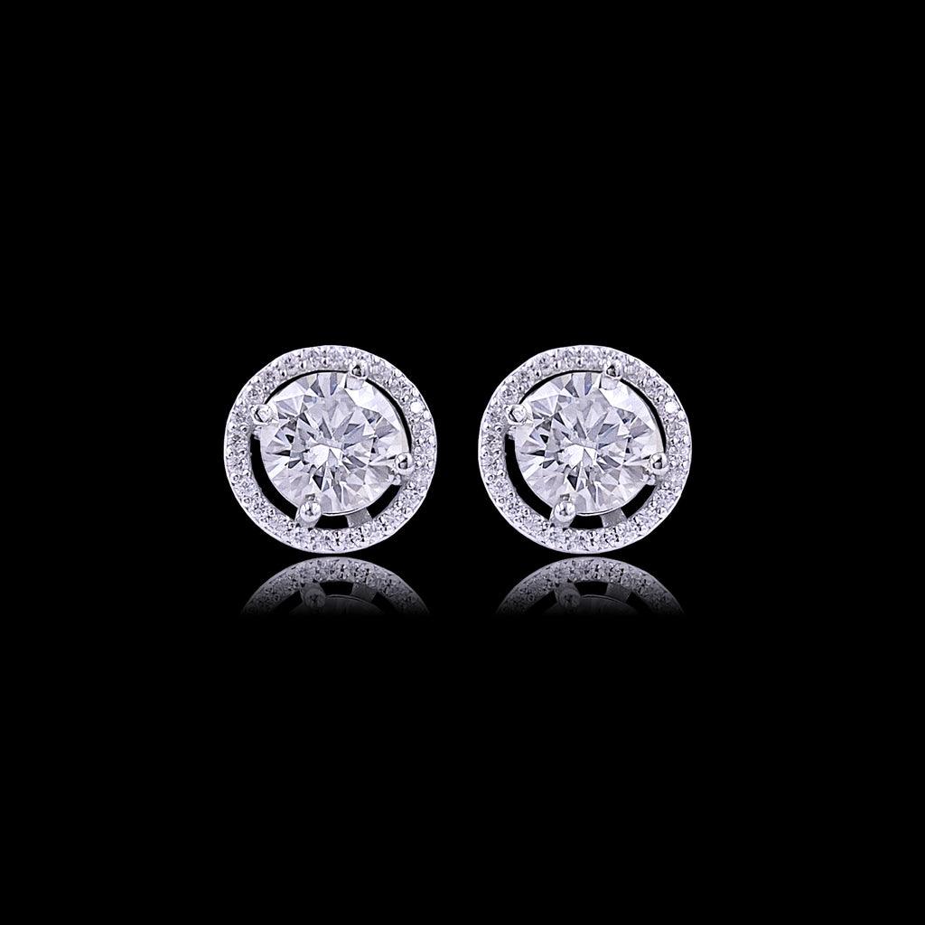 brinco masculino de prata - moissanite - prata 925