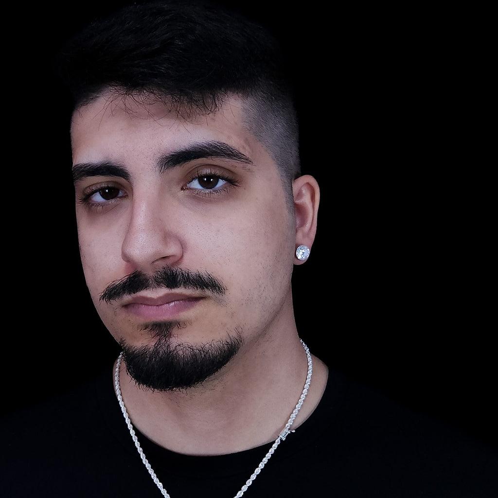 brinco masculino de prata - travis scott - prata 925