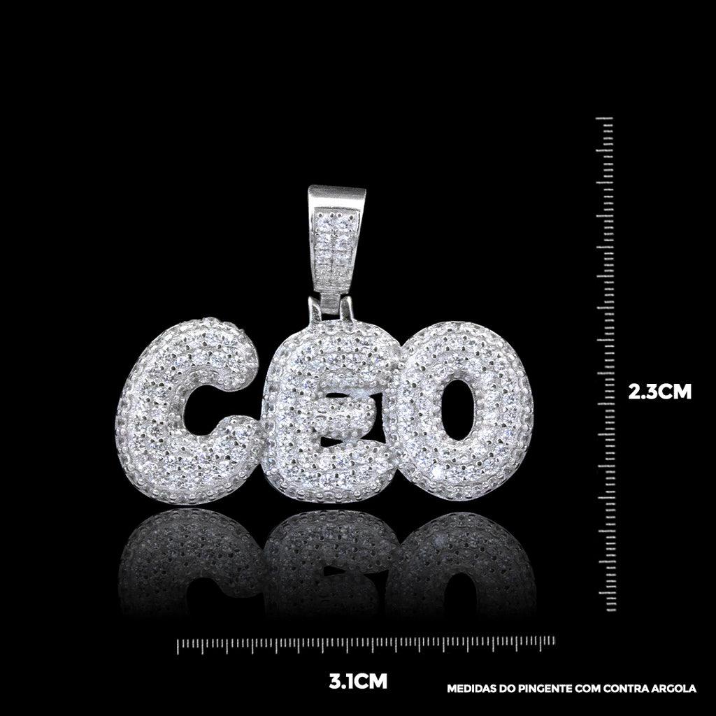 PINGENTE C.E.O ICE CRAVEJADO - 8g - 3,1cmX2,3cm - Prata 925 - Rei Pratas Jewelry
