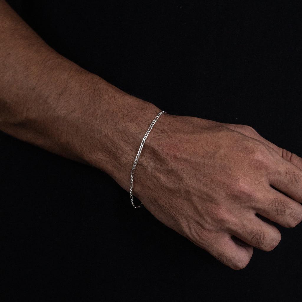 Pulseira 3x1 Fígaro 2,5mm - Prata 925 - Rei Pratas Jewelry