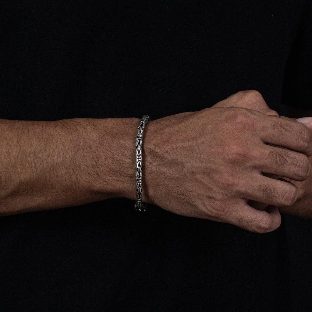 pulseira de prata masculina - bali cabeca dragao - prata 925