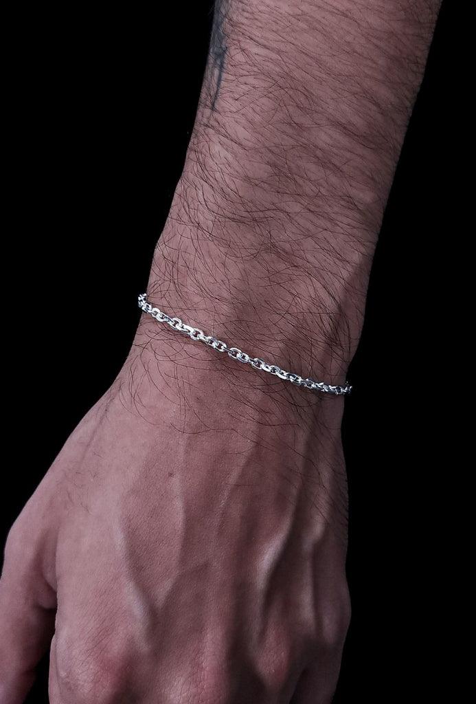 PULSEIRA CADEADO (3mm) - 4g - Prata 925 - Rei Pratas Jewelry