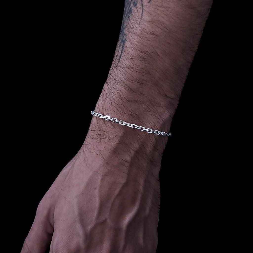 PULSEIRA CADEADO (3mm) - 4g - Prata 925 - Rei Pratas Jewelry