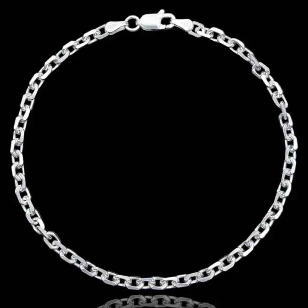 pulseira de prata masculina - cartier cadeado 37mm - prata 925