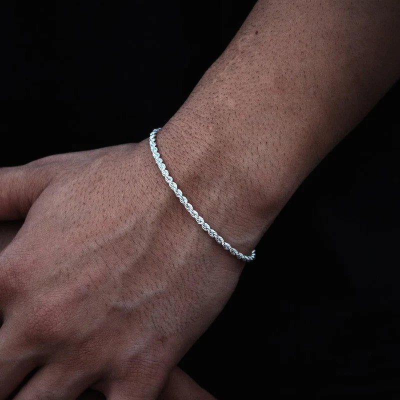 pulseira de prata masculina - elo baiano - prata 925