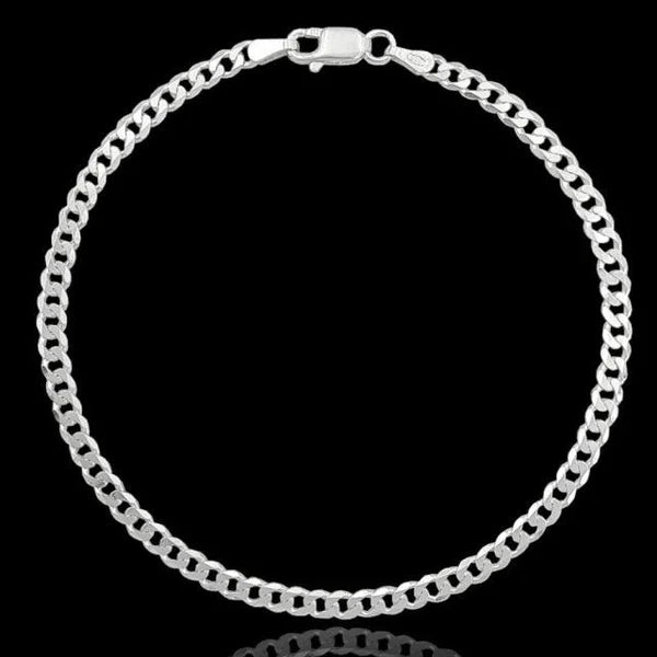 pulseira de prata masculina - grumet escama 3mm - prata 925