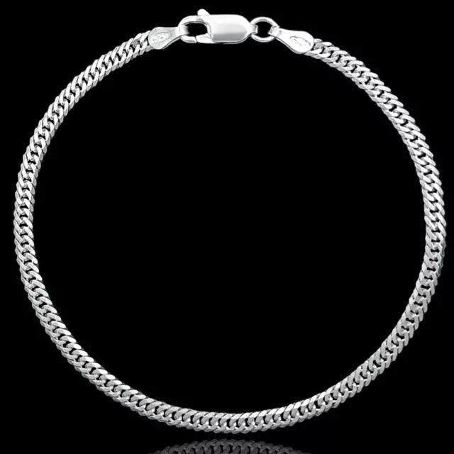 pulseira de prata masculina - grumet duplo 3mm - prata 925