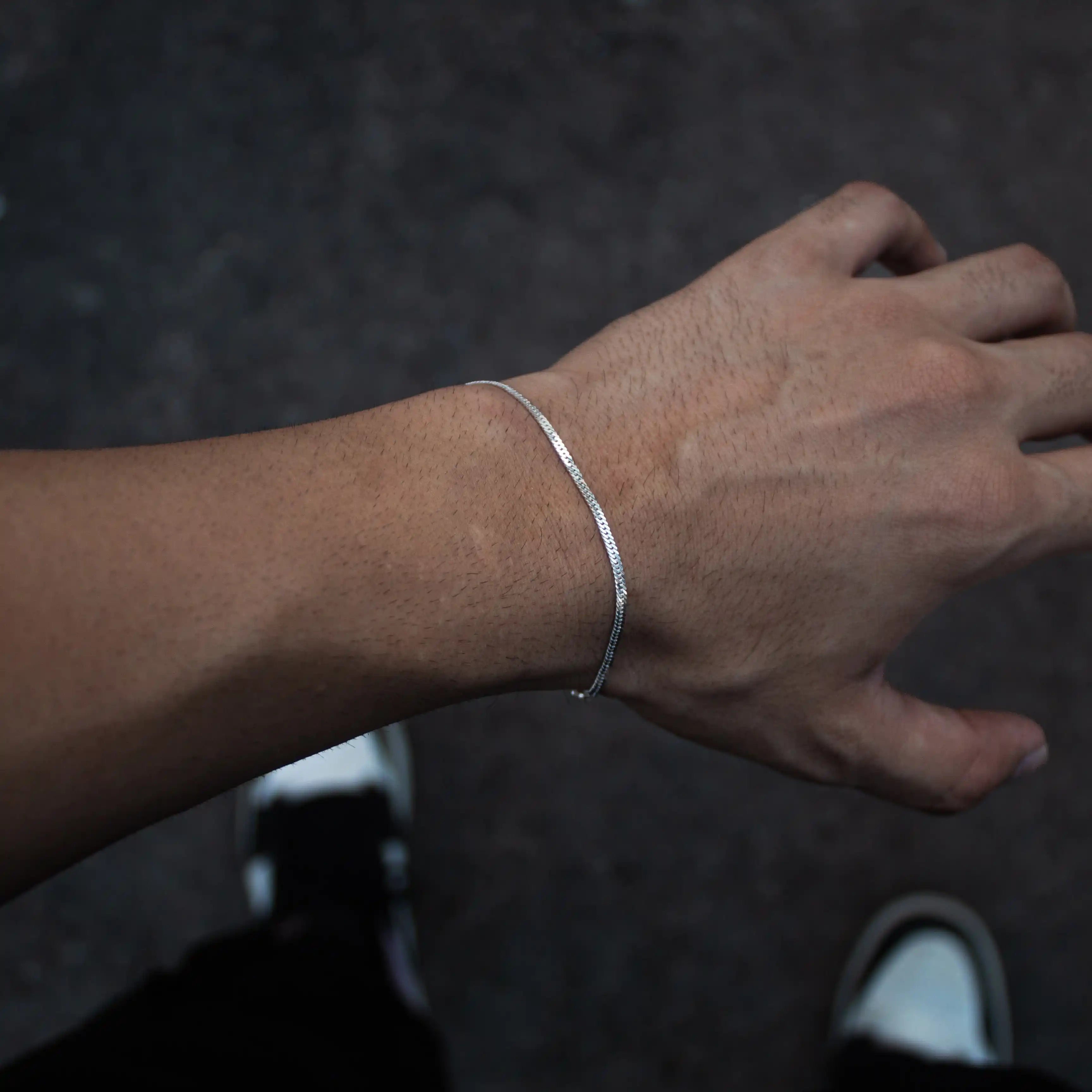 pulseira de prata masculina - grumet duplo 2mm - prata 925