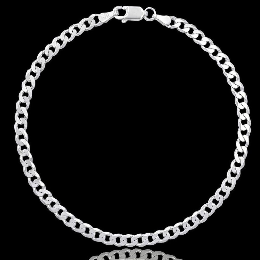 pulseira de prata masculina - grumet escama 4mm - prata 925