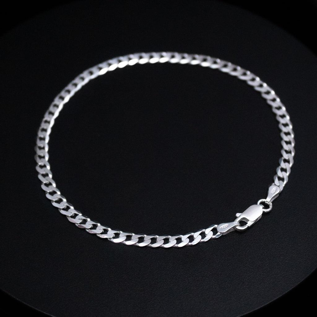 pulseira de prata masculina - grumet escama 4mm - prata 925