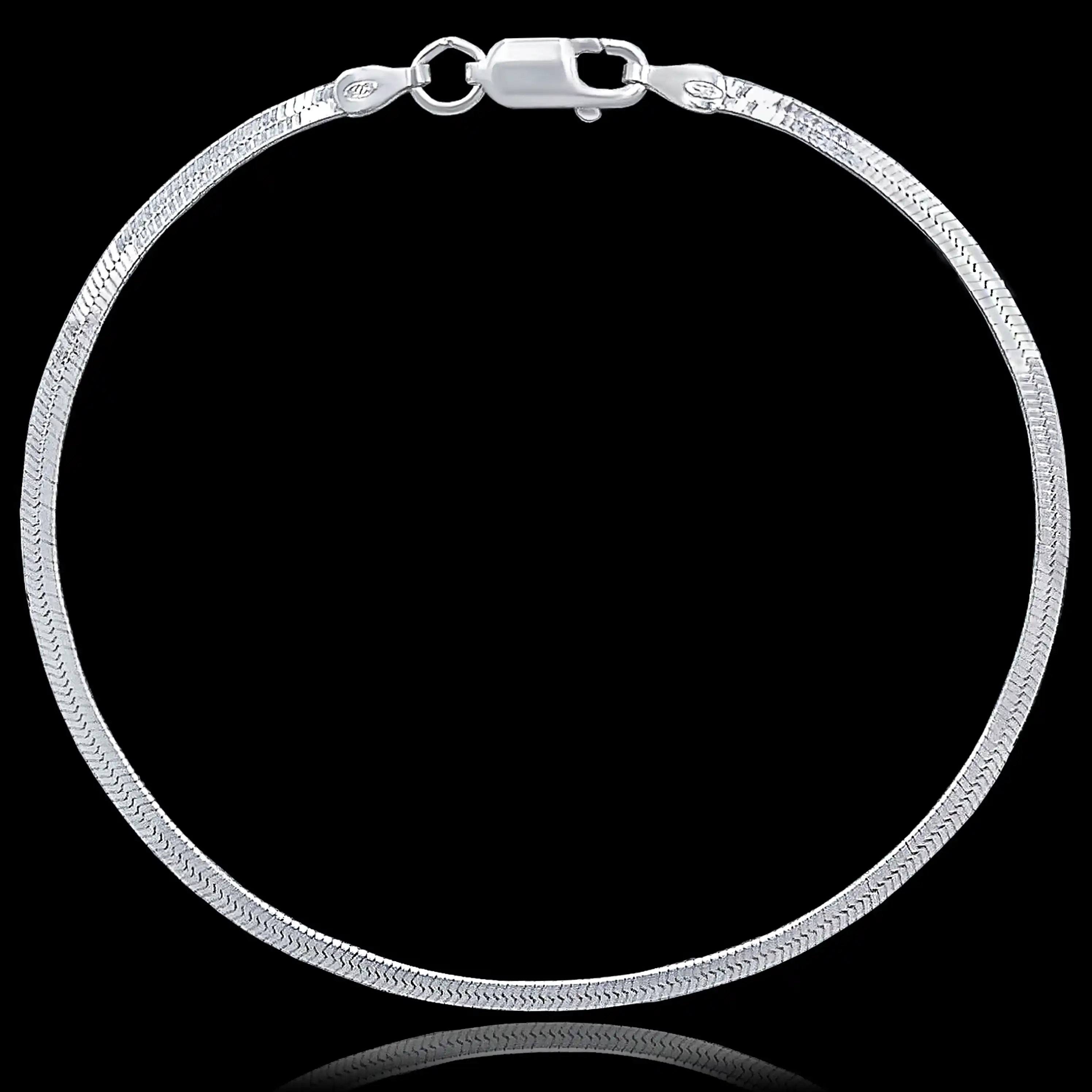 pulseira de prata masculina - laminada 4mm - prata 925