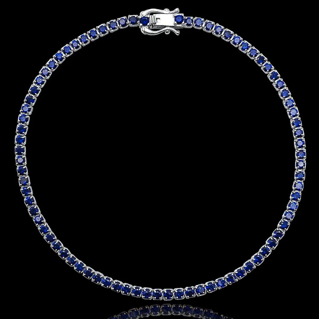 pulseira de prata masculina -riviera blue - prata 925