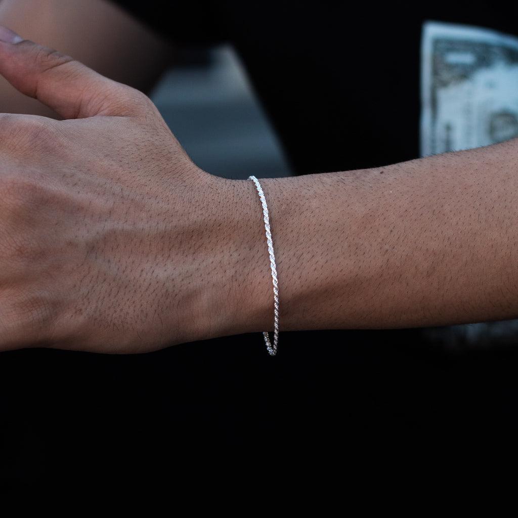 pulseira de prata masculina - elo baiano - prata 925