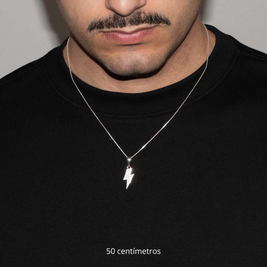Pingente Raio Bolt cravejado em Prata 925