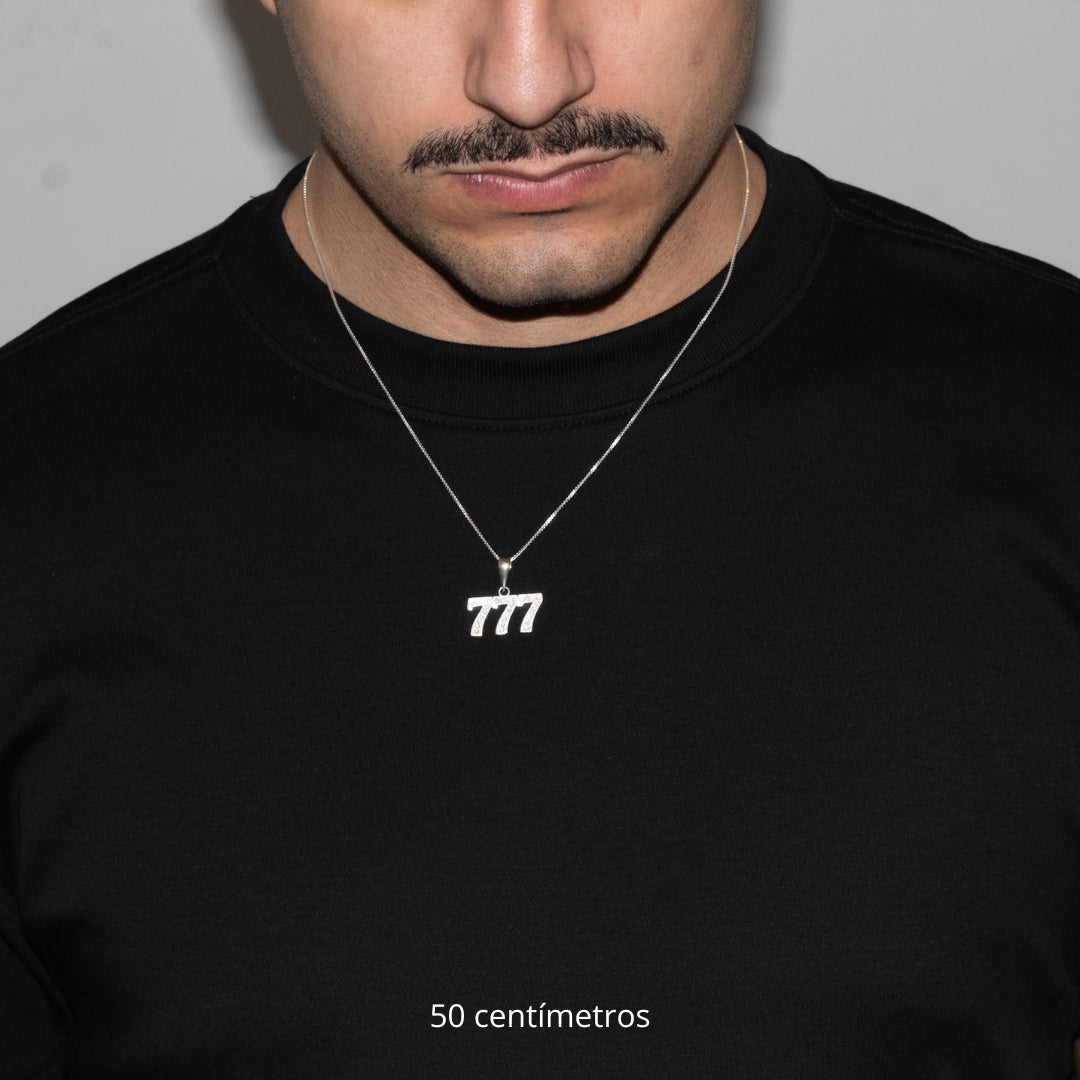 Conjunto 777 Lucky cravejado em Prata 925