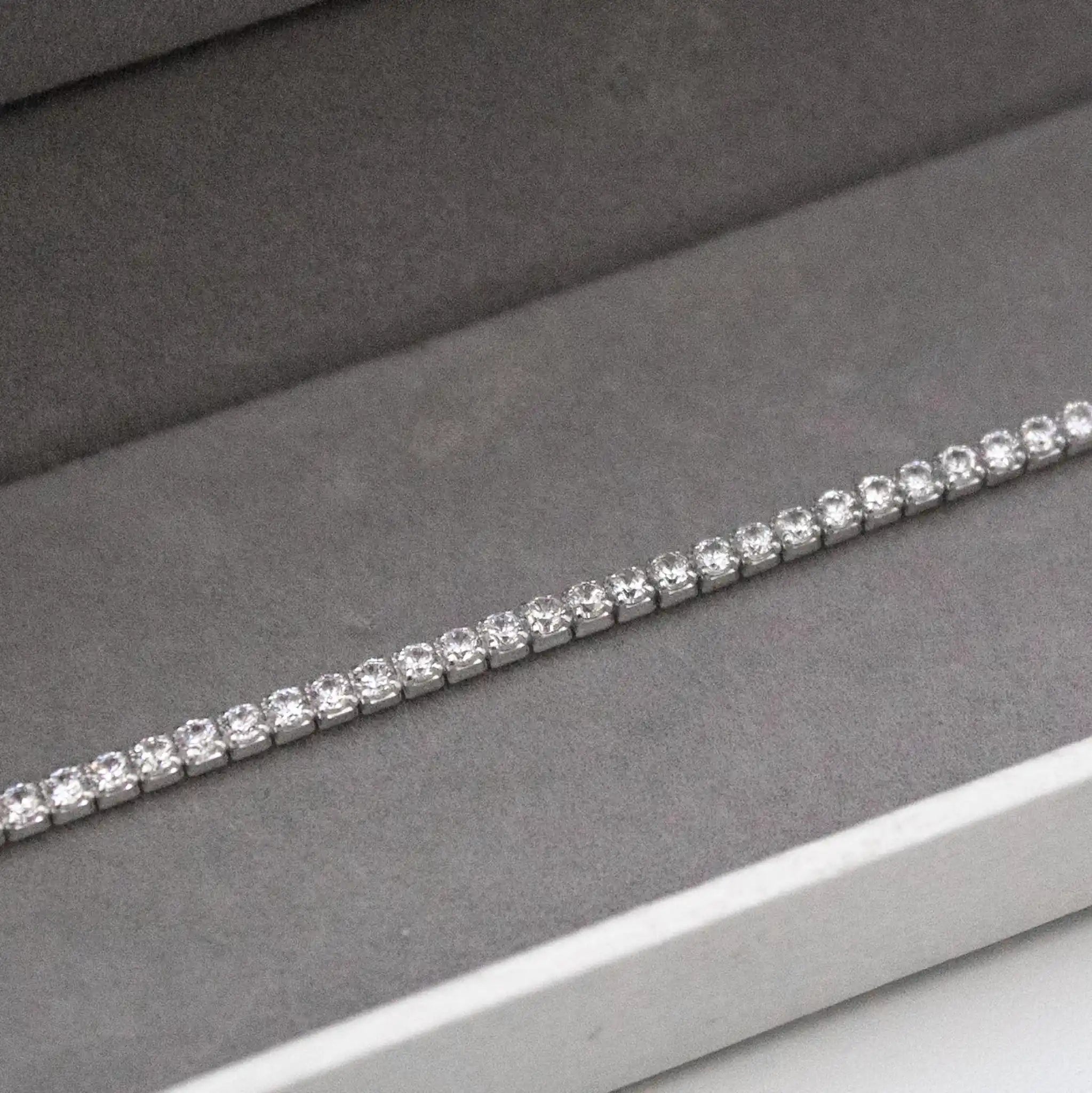 Pulseira Riviera 2mm em Prata 925