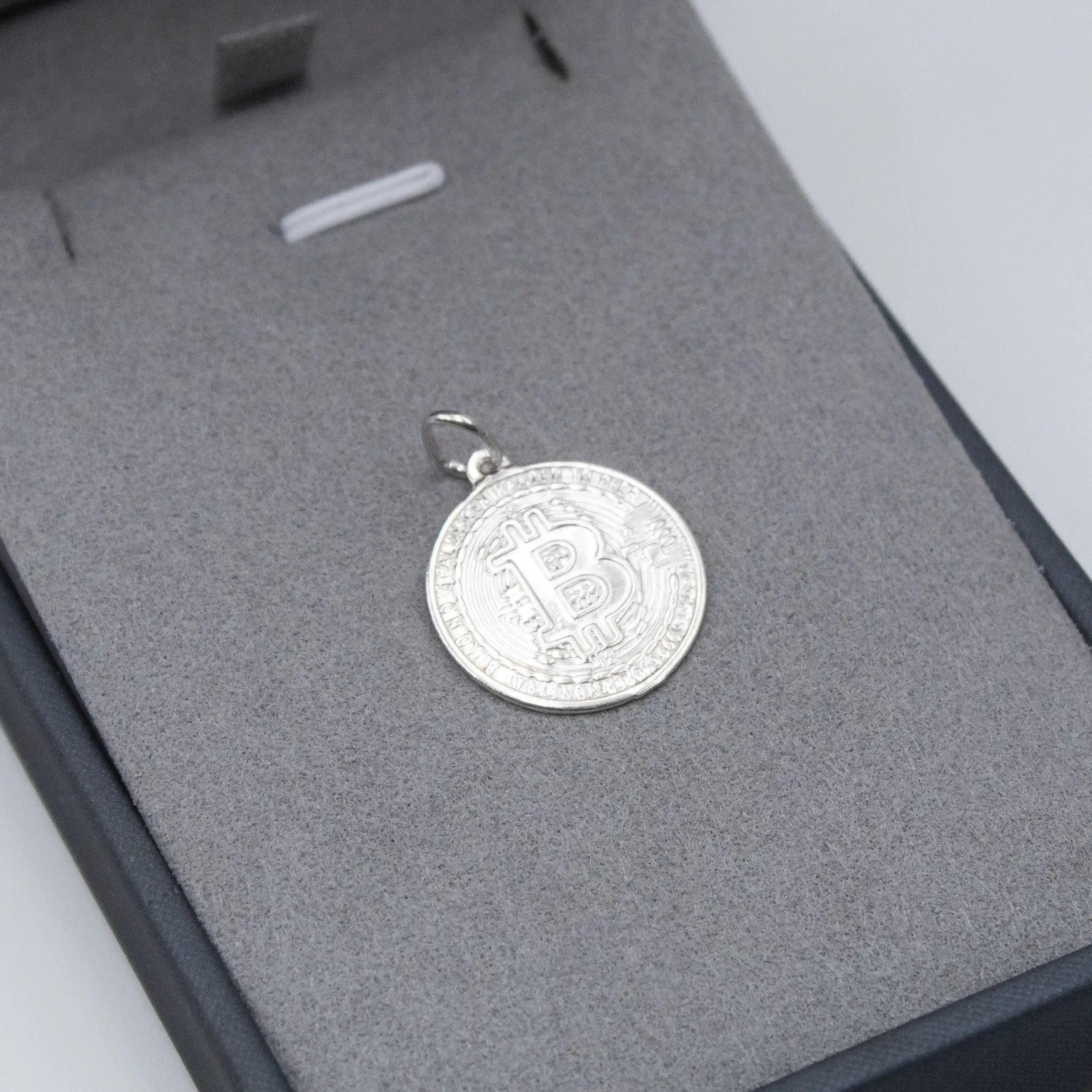 PINGENTE BITCOIN - 2cmX2cm - Prata 925