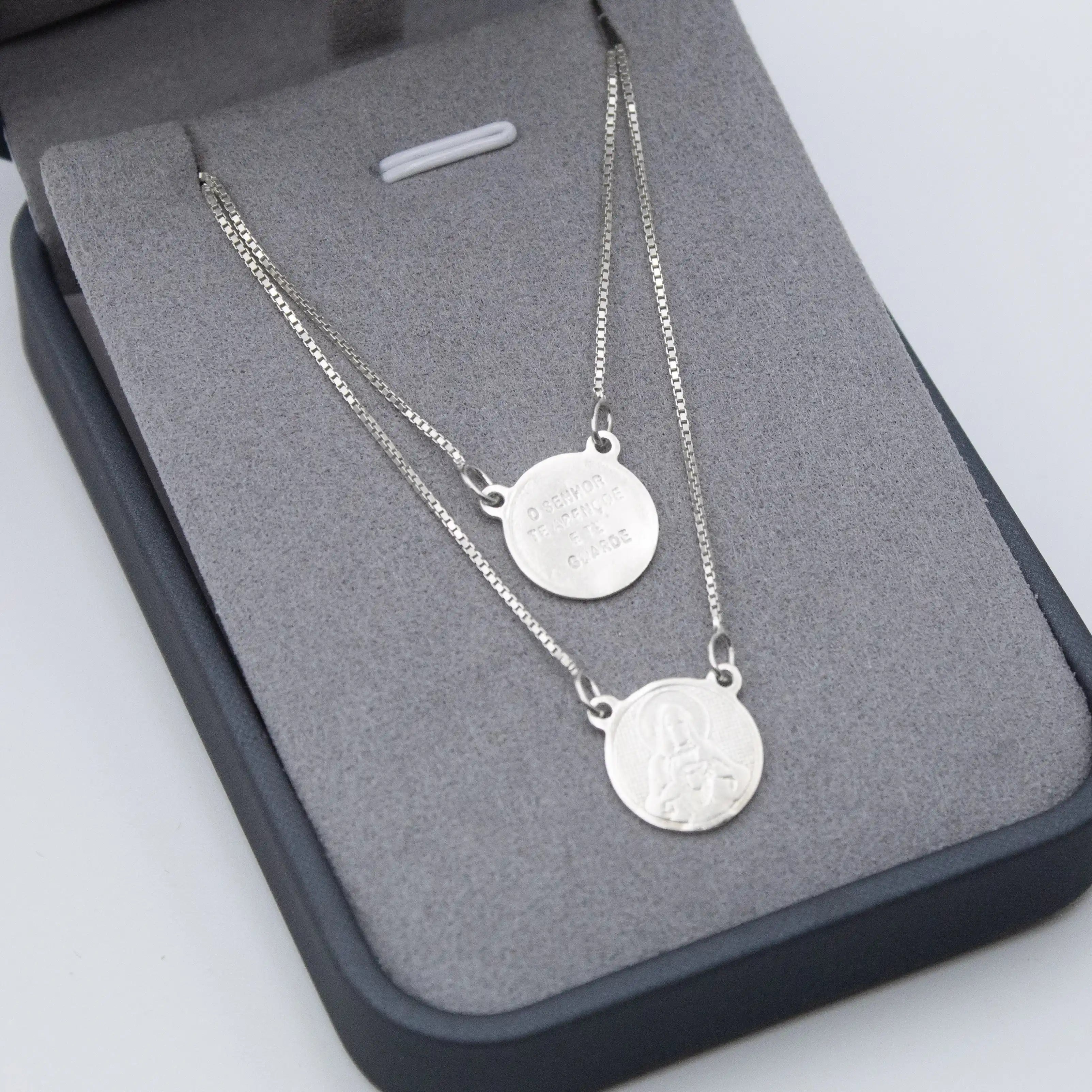 Escapulário Jesus - o senhor te abençoe e te guarde - prata 925