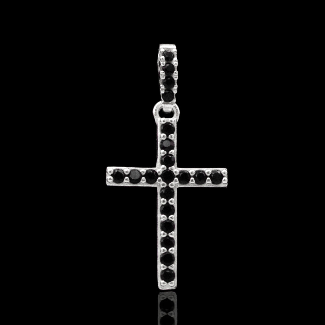 Pingente Cruz Cravejada Riviera Black II de Prata 925