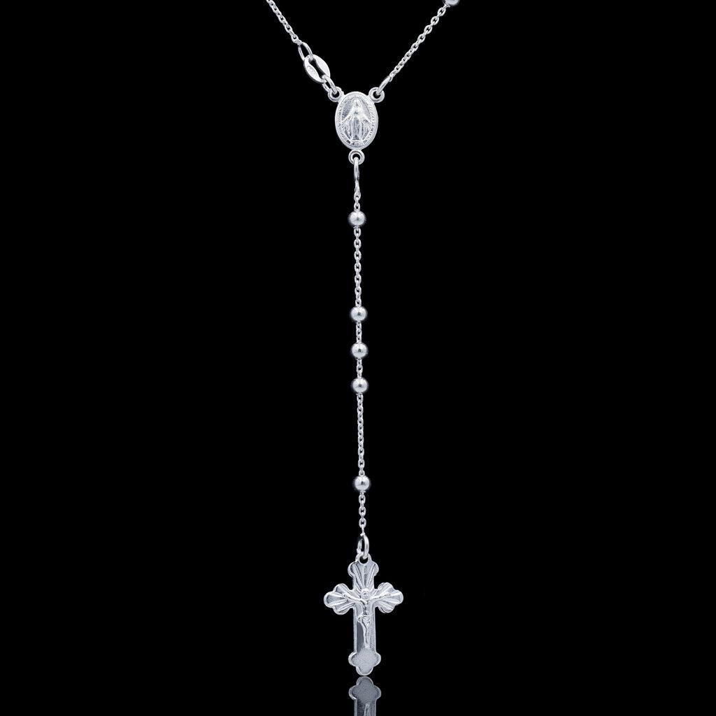 Colar Terço Nossa Sra. Graças - 60cm - Prata 925 - Rei Pratas Jewelry